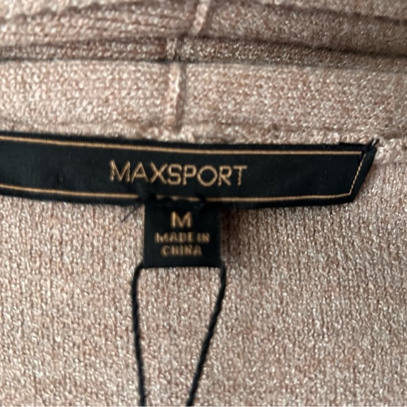 NEW Max Sport Medium Long Cardigan Jacket Tan Nude Faux Fur Designer Coat NWT - Picture 13 of 16